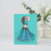 Koningin van Beledi Buikdanseres Briefkaart (Staand voorkant)