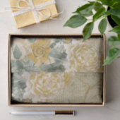 koningin van bijengele rozen met Damask Floral  Tissuepapier (Geschenk)