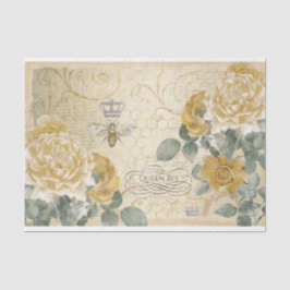 koningin van bijengele rozen met Damask Floral  Tissuepapier