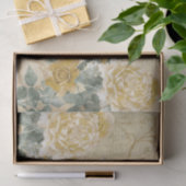koningin van bijengele rozen met Damask Floral  Tissuepapier (Geschenk)