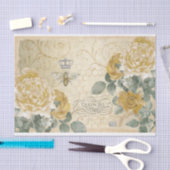 koningin van bijengele rozen met Damask Floral  Tissuepapier (Craft)
