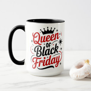 Koningin van Black Friday Minimalistische Rode Typ Mok