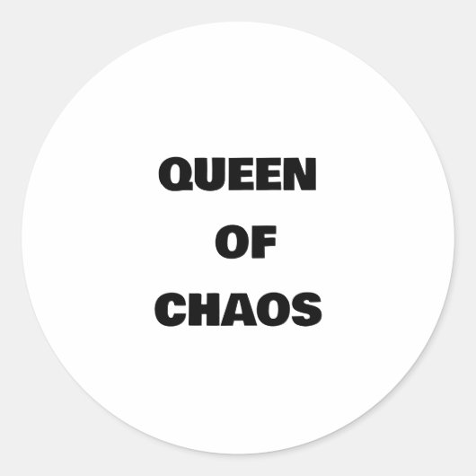 KONINGIN VAN CHAOS RONDE STICKER (Voorkant)