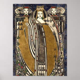 Koningin van Clubs door Margaret Macdonald Mackint Poster