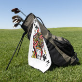 Koningin van Clubs Golfhanddoek (Groen)