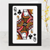 Koningin van Clubs Kaart (Gele Bloem)