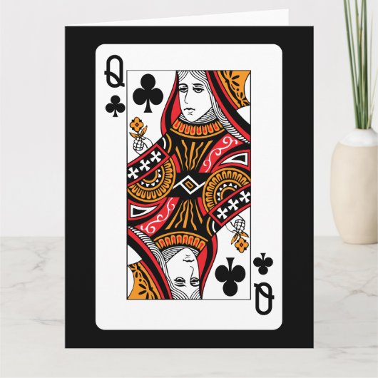 Koningin van Clubs Kaart (Voorkant)