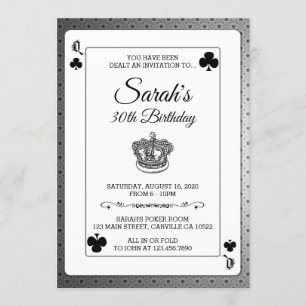 Koningin van Clubs Poker speelkaartjes Birthday In Kaart