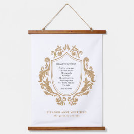 Koningin van Courage Healing Journey Poem Gold Bar Hangend Wandkleed