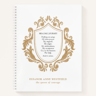 Koningin van Courage Healing Journey Poem Gold Bar Notitieboek