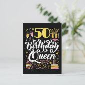 Koningin van de 50e verjaardag  briefkaart (Staand voorkant)