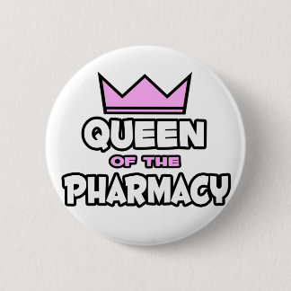koningin van de apotheek ronde button 5,7 cm