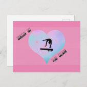 Koningin van de Beam Gymnastics Briefkaart Pink (Voorkant / Achterkant)