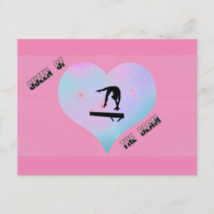 Koningin van de Beam Gymnastics Briefkaart Pink