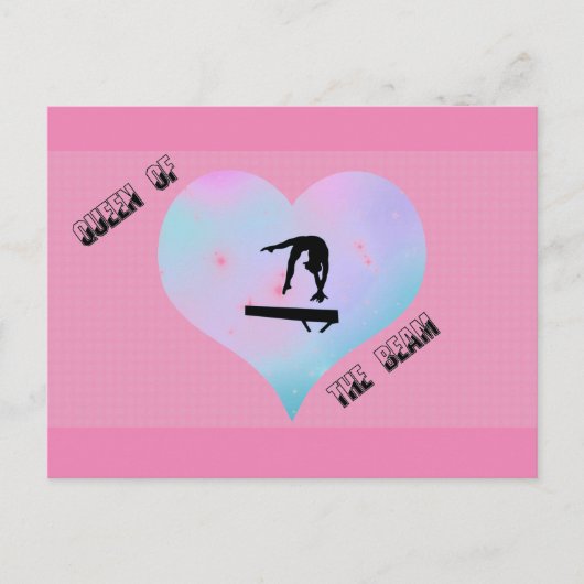 Koningin van de Beam Gymnastics Briefkaart Pink (Voorkant)