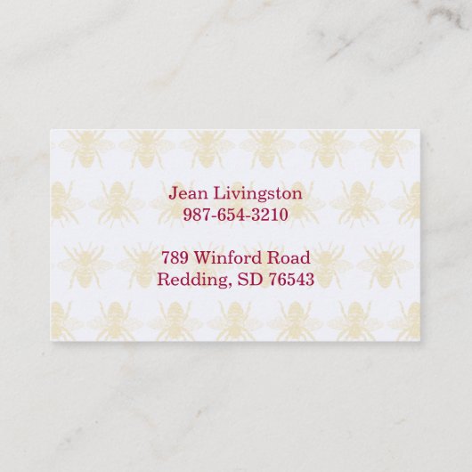 koningin van de bijenhouderij visitekaartje (Achterkant)