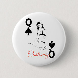 Koningin van de bikinimeisje Thunder_Cove van Ronde Button 5,7 Cm