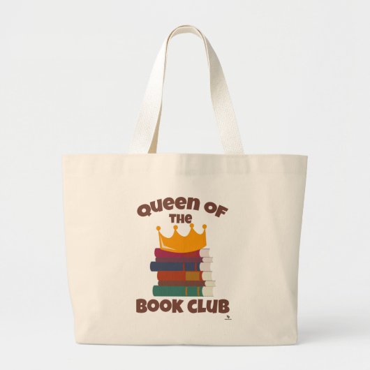 Koningin van de boekenclub Leuk leesontwerp Grote Tote Bag (Voorkant)