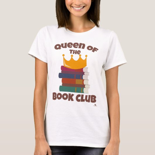 Koningin van de boekenclub Leuk leesontwerp T-shirt (Voorkant)