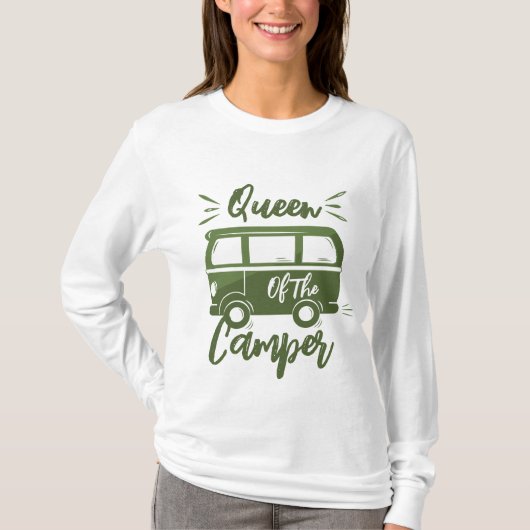 Koningin van de Camper, cadeau voor Camper Queen T-shirt (Voorkant)