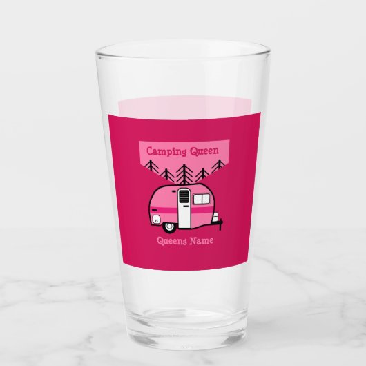 Koningin van de Camper - Funny Camping RV Caravan Glas (Voorkant)