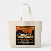 Koningin van de Camper - Funny Camping RV Caravan Grote Tote Bag (Achterkant)