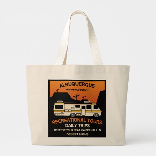 Koningin van de Camper - Funny Camping RV Caravan Grote Tote Bag (Achterkant)