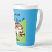 Koningin van de Camper - Funny Camping RV Caravan Latte Mok (Rechterhoek)