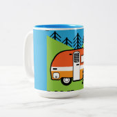 Koningin van de Camper - Funny Camping RV Caravan  Tweekleurige Koffiemok (Voorkant links)