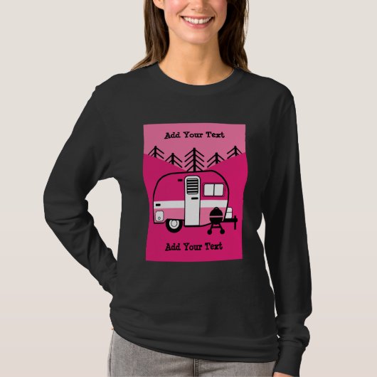 Koningin van de Camper - Funny Camping RV T-shirt (Voorkant)