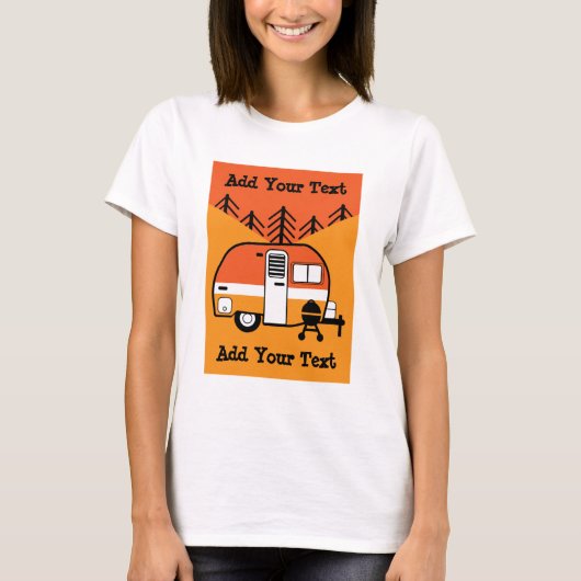 Koningin van de Camper - Grappige Camping Caravan  T-shirt (Voorkant)