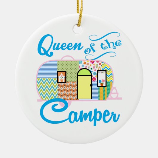 Koningin van de Camper Keramisch Ornament (Voorkant)