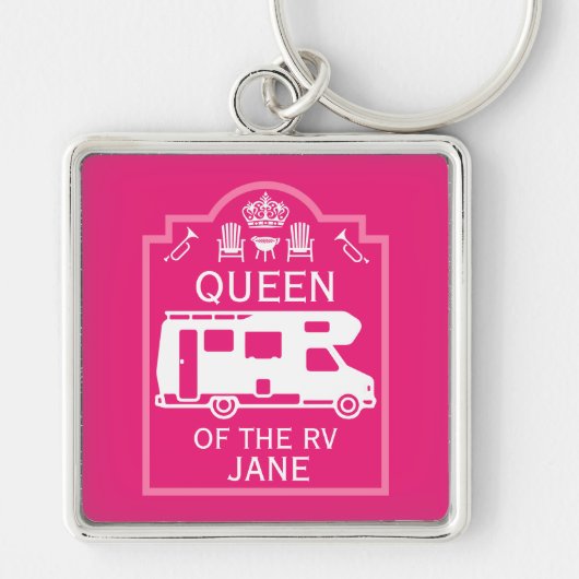 Koningin van de camper RV Sleutelhanger (Voorkant)