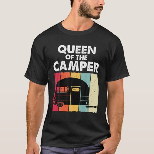 koningin van de Camper RV Trailer van Funny Campin T-shirt (Voorkant)