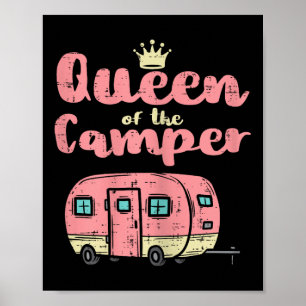 Koningin Van De Camper Schattige Campingbus Kampee Poster