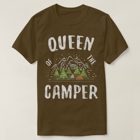 koningin van de CamperCamping Gift T-shirt (Design voorkant)