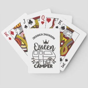 Koningin Van De Camperwoning met kroon & naam kamp Pokerkaarten
