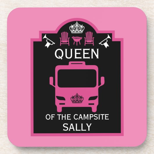 Koningin van de camping bier onderzetter (Voorkant)