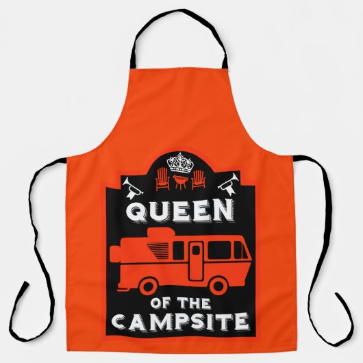 Koningin van de camping schort (Voorkant)
