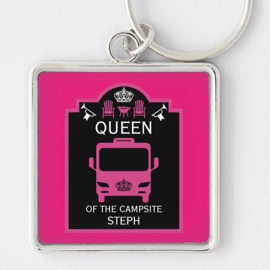 Koningin van de camping sleutelhanger (Voorkant)