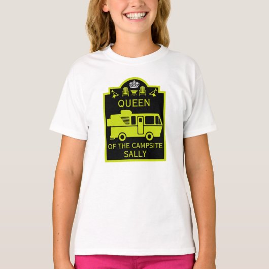 Koningin van de camping t-shirt (Voorkant)