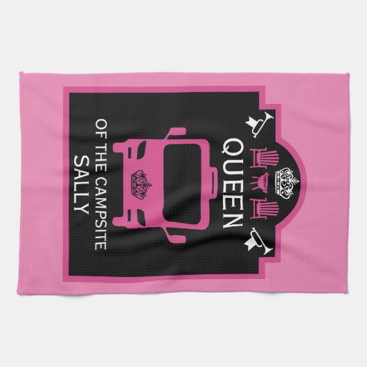 Koningin van de camping theedoek (Horizontaal)