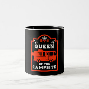 Koningin van de camping tweekleurige koffiemok