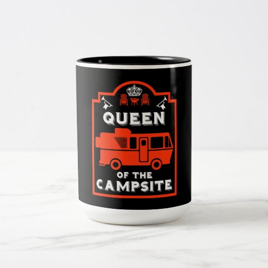 Koningin van de camping tweekleurige koffiemok (Center)
