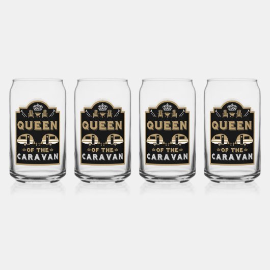 Koningin van de Caravan Blikvorm Glas (Voorkant)