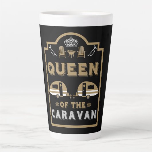 Koningin van de Caravan Latte Mok (Voorkant)