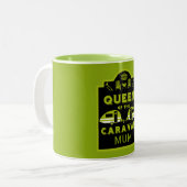 Koningin van de Caravan Tweekleurige Koffiemok (Voorkant links)