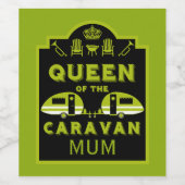 Koningin van de Caravan Wijn Etiket (Enkel label)