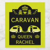 Koningin van de Caravan Wijn Etiket (Enkel label)