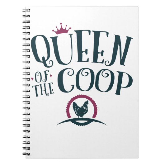 Koningin van de Coop Chicken Farmer Women Notitieboek (Voorkant)